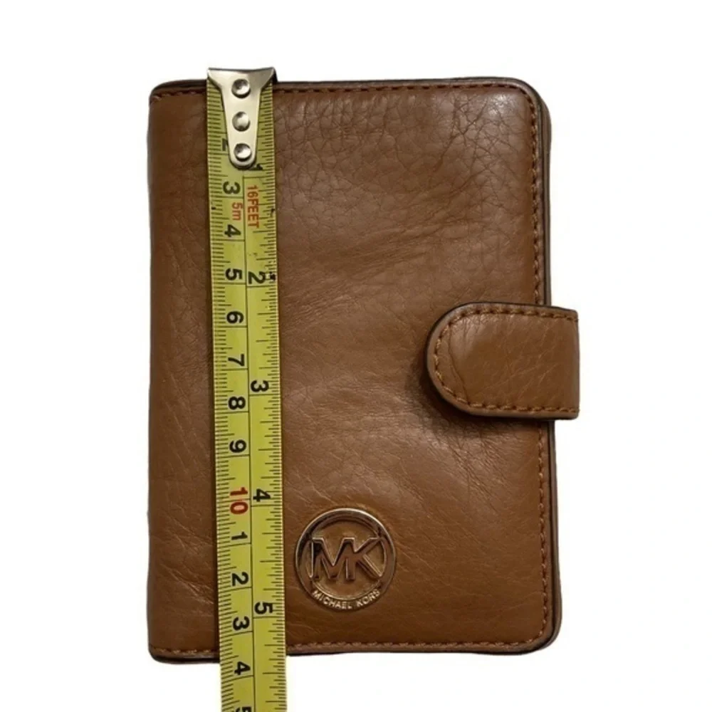 Michael Kors light brown leather side opening wallet